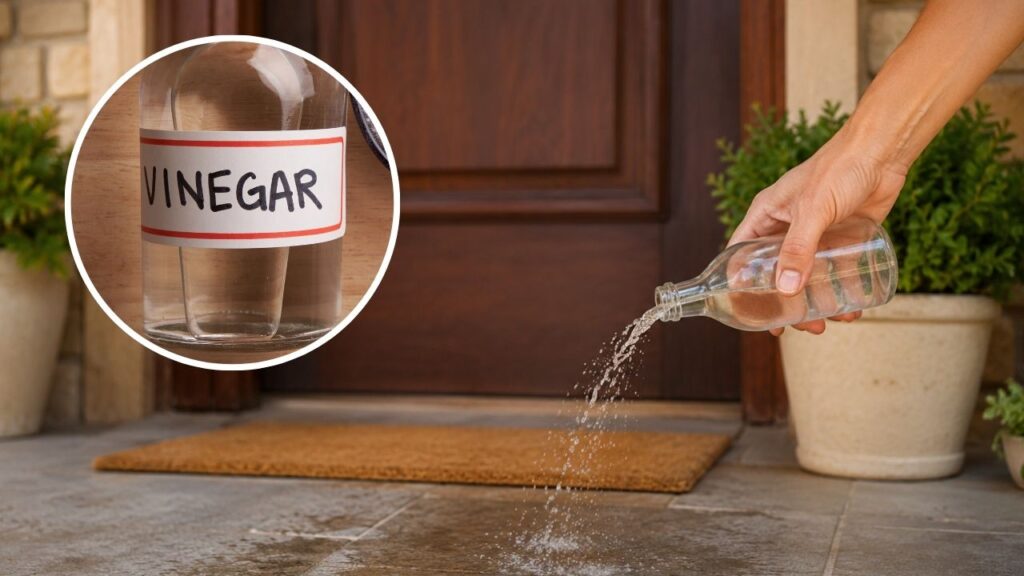 Sprinkling vinegar at the home entrance and front door: why it’s widely recommended and what it is for