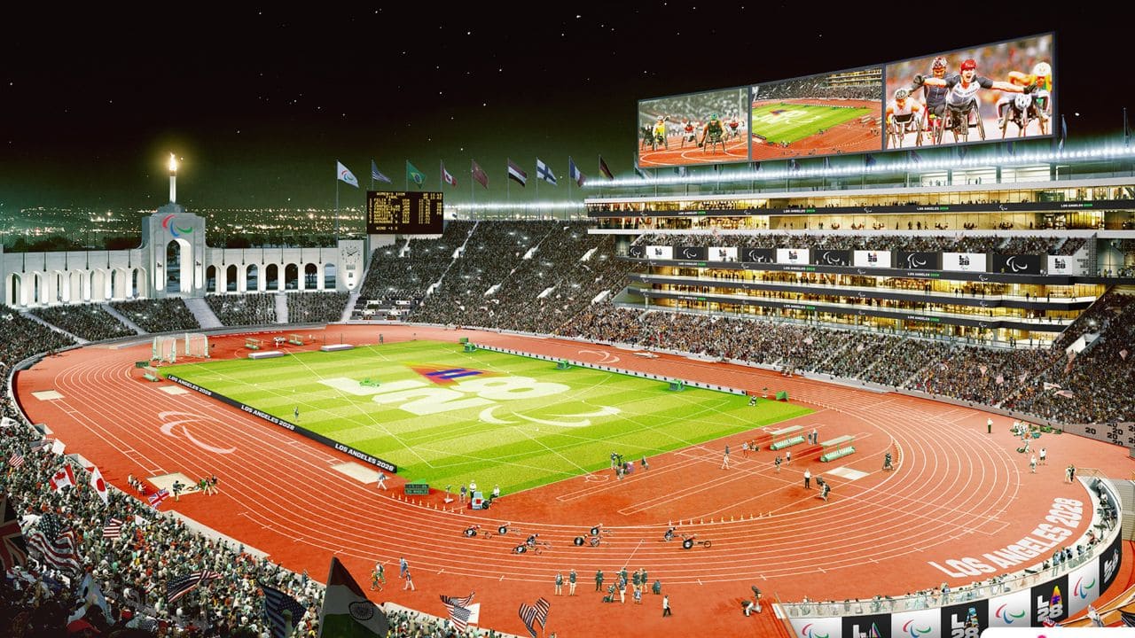Ilustración de sede de los Juegos Paralímpicos de Los Ángeles 2028