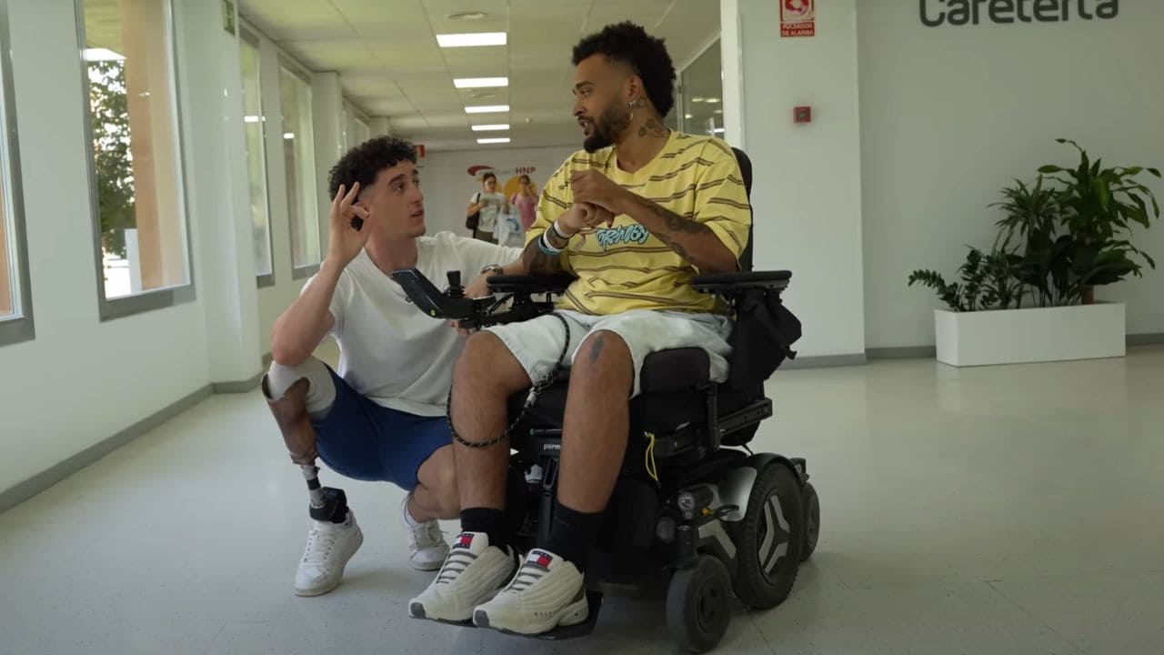 Alberto Boniato y Alan en el Hospital Nacional de Parapléjicos de Toledo