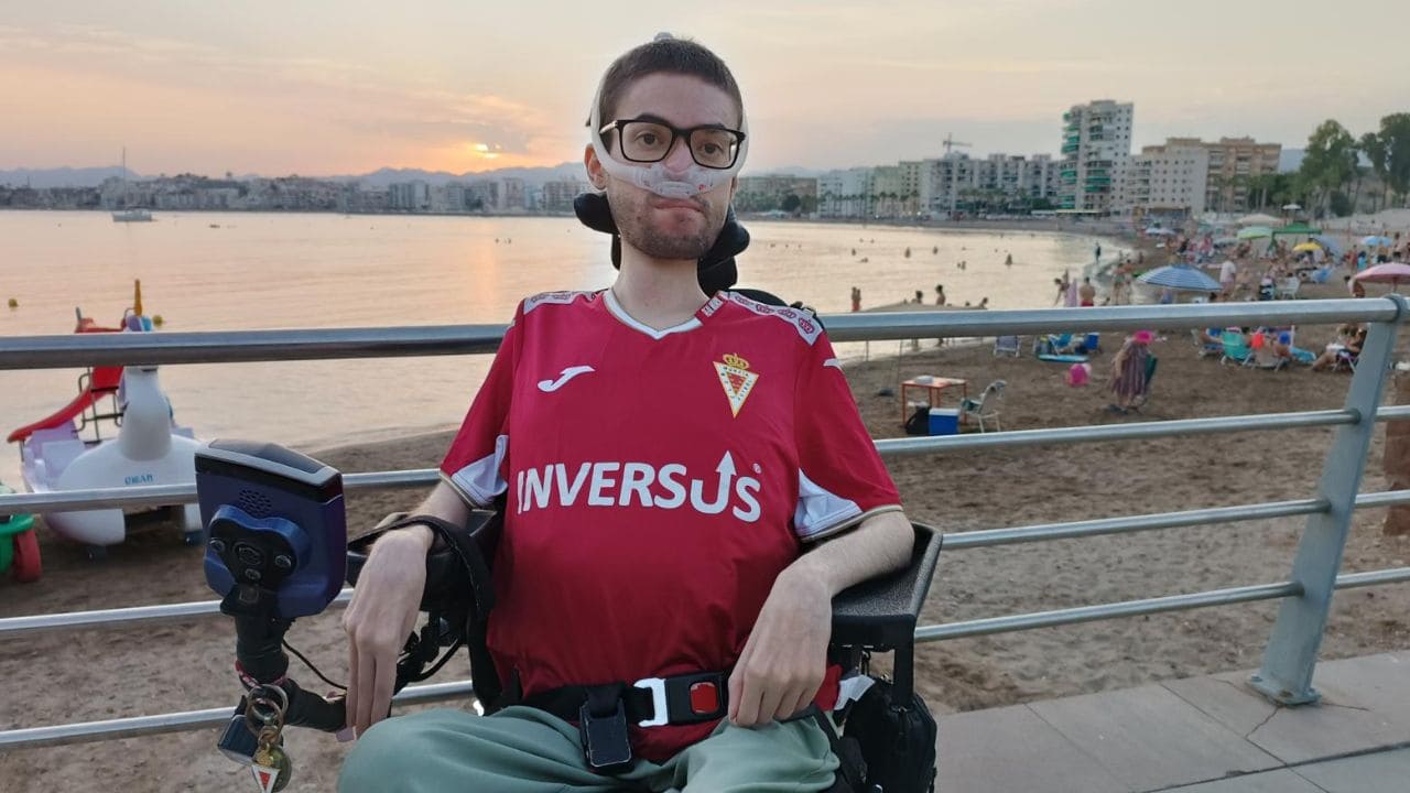 Fran Rabal con su respirador