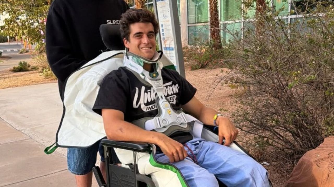 Adolf Silva días después de sufrir una lesión medular