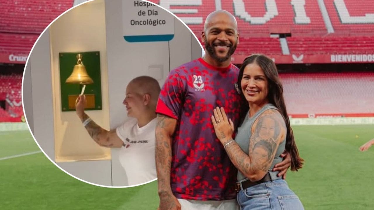 La mujer de Marcao, jugador del Sevilla FC, toca la ‘campana de los sueños’ y supera un cáncer