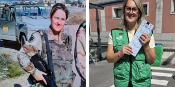 Mabel González, ex soldado y vendedora de la ONCE