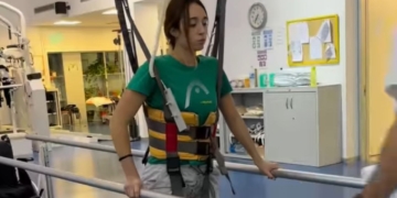 Andrea Pérez, joven con lesión medular, en el Hospital Nacional de Parapléjicos