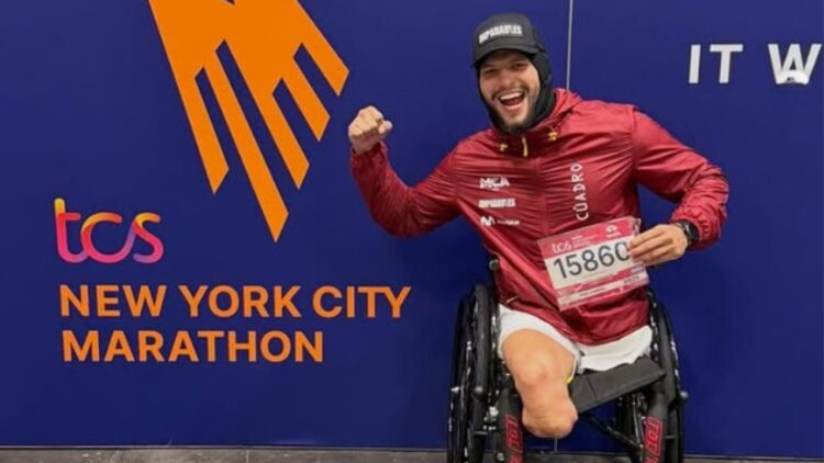 Juan Pablo Santos completa la Maratón de Nueva York discapacidad