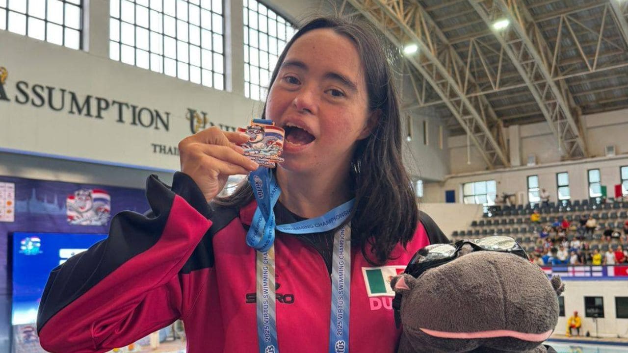 Dunia Camacho, nadadora mexicana con síndrome de Down