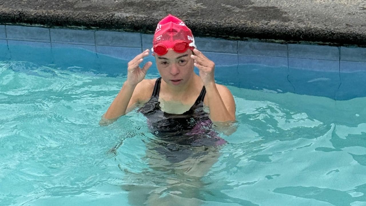 Dunia Camacho, nadadora mexicana con síndrome de Down