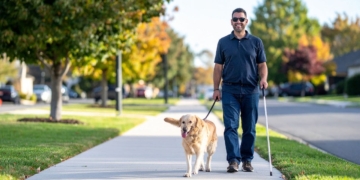 La ONCE advierte sobre la importancia de no distraer a un perro guía de una persona con discapacidad visual