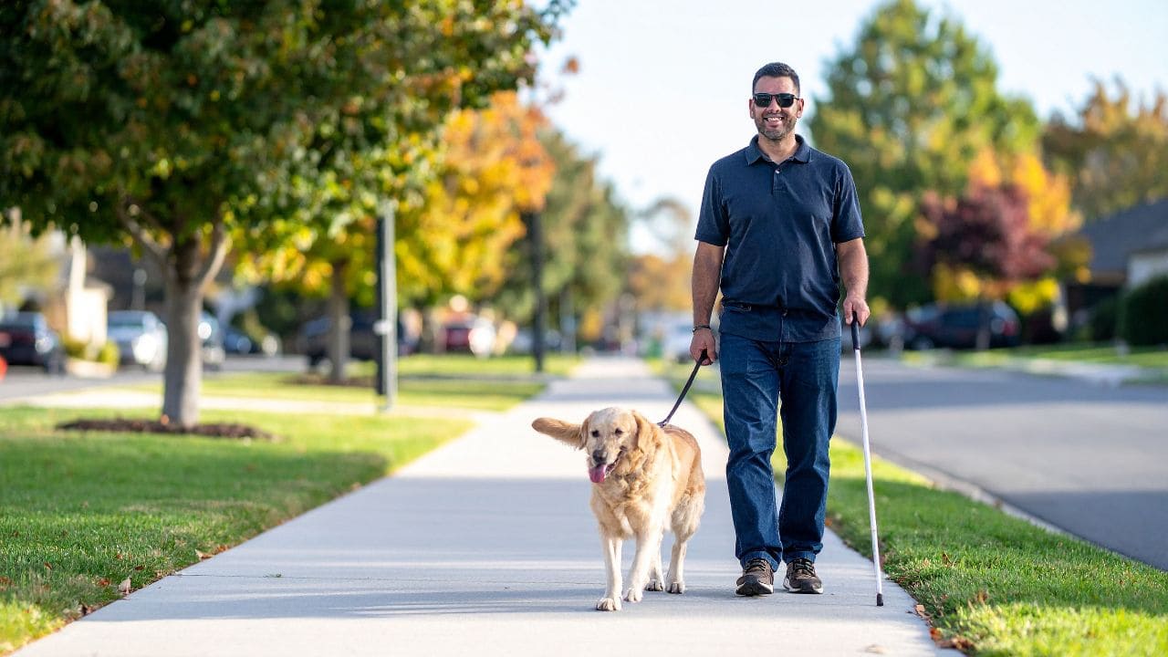 La ONCE advierte sobre la importancia de no distraer a un perro guía de una persona con discapacidad visual