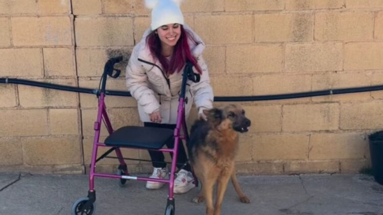 Irina Rivas, joven con parálisis cerebral, adopta a una perrita de 10 años