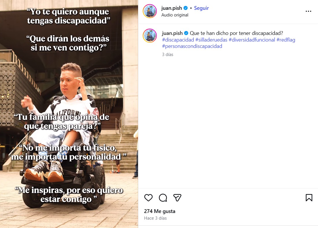 Juan Osorio, activista de la discapacidad: “La diversidad funcional merece una atención digna”