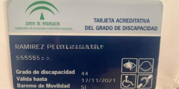 Tarjeta acreditativa del grado de discapacidad en Andalucía