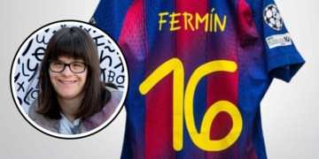 El FC Barcelona vestirá una camiseta en 'Champions' con una tipografía diseñada por una joven con síndrome de Down