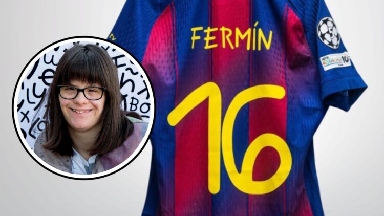 El FC Barcelona vestirá una camiseta en 'Champions' con una tipografía diseñada por una joven con síndrome de Down