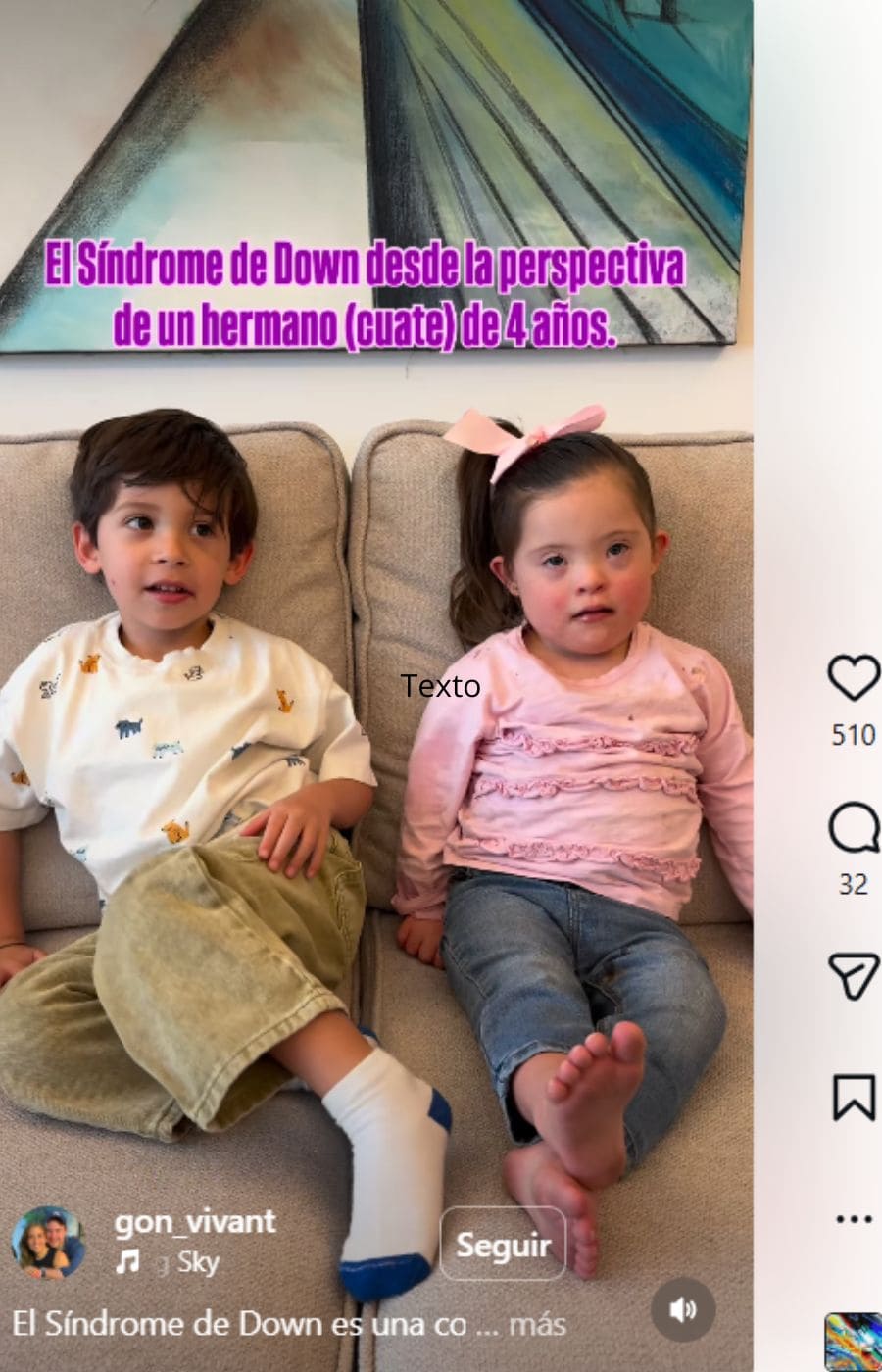 Gonzalo, un niño de 4 años que normaliza el síndrome de Down de su hermana: "Poco a poco aprende las cosas"