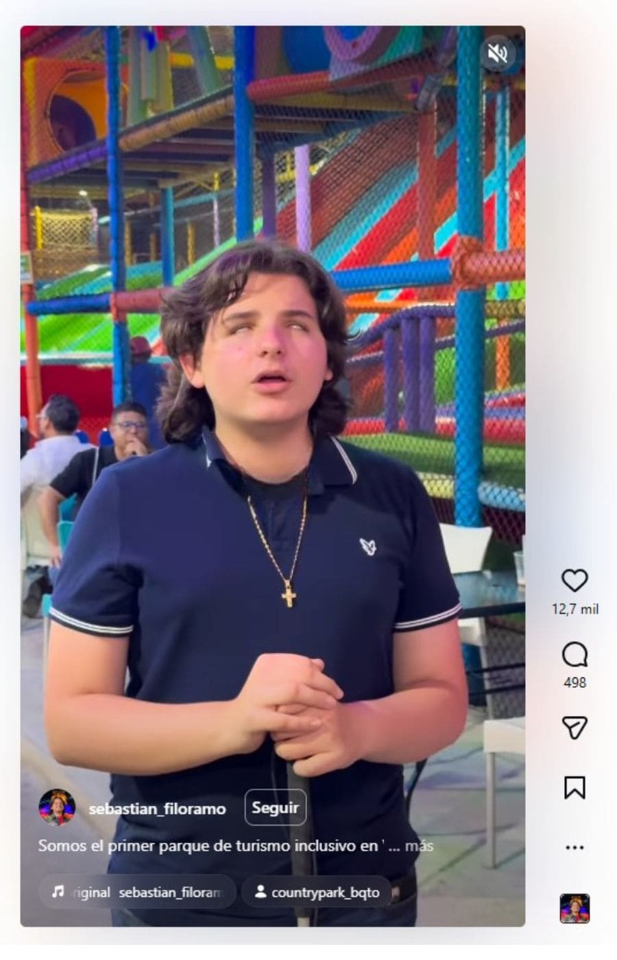 Sebastian Filoramo en su publicación de Instagram