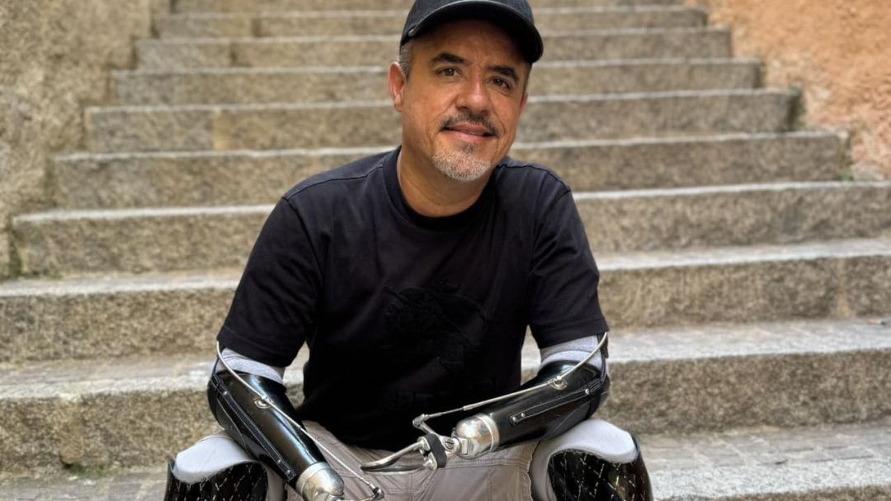 amputado de las 4 extremidades y padre de una joven con síndrome de Down