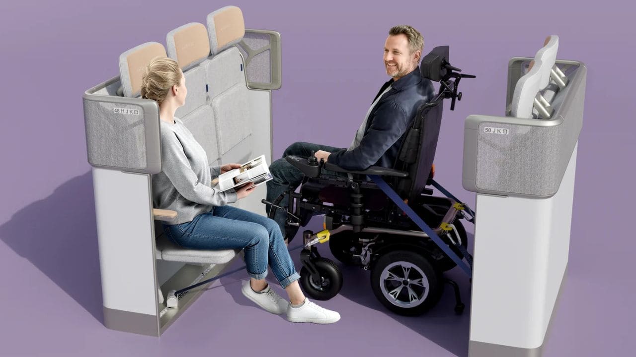 Airbus crea un espacio para que las personas con discapacidad puedan viajar en avión en su silla de ruedas