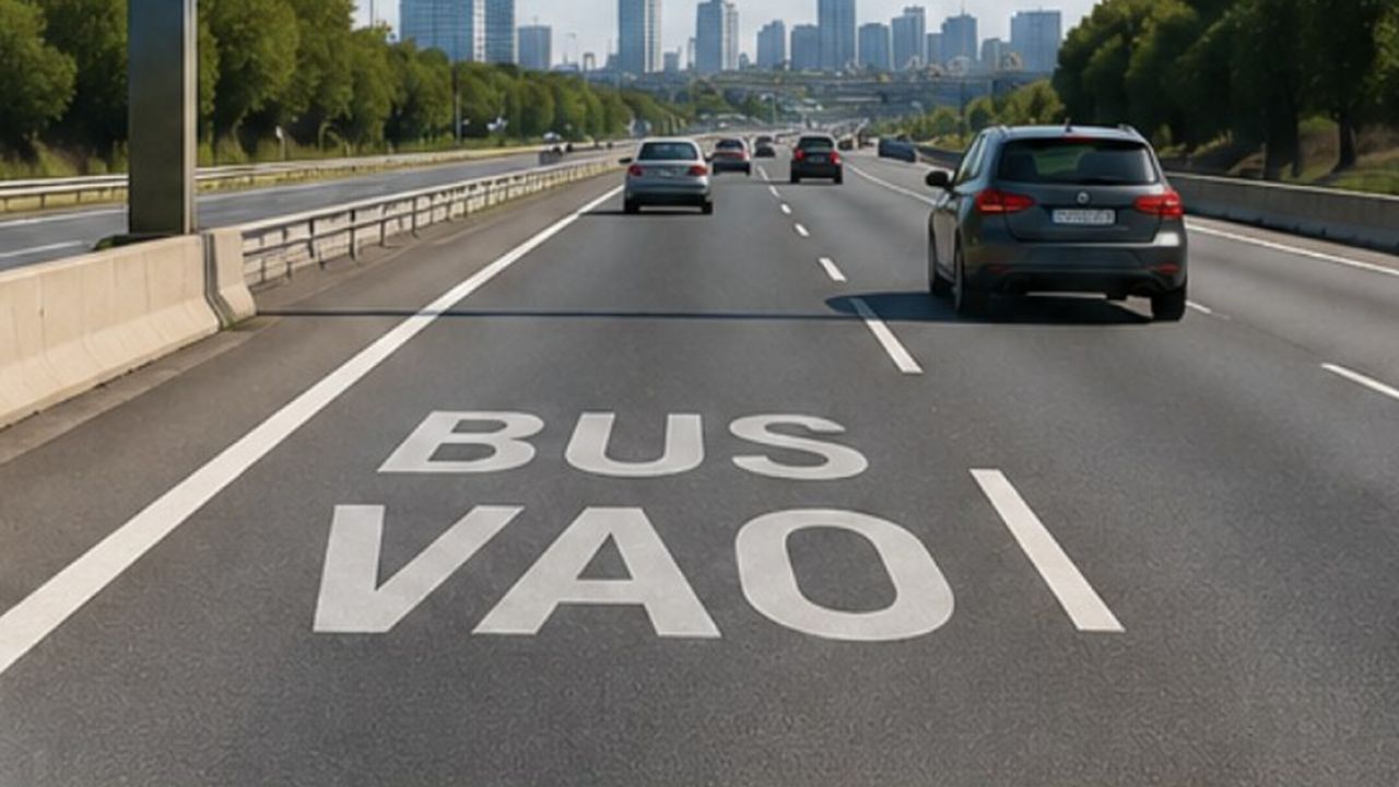 Carriles BUS-VAO en carretera./ Foto del CERMI