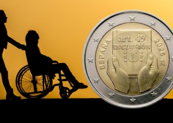 Nueva moneda de dos euros conmemorativa de la reforma del artículo 49 de la Constitución