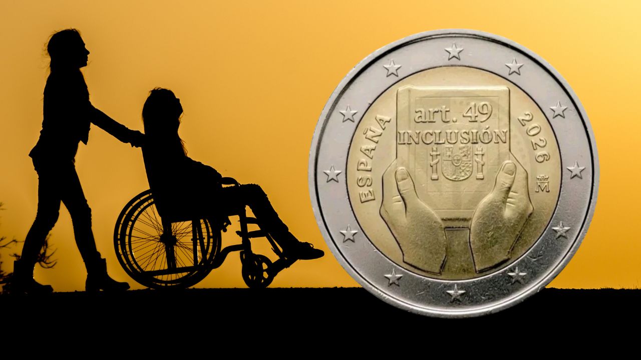 Nueva moneda de dos euros conmemorativa de la reforma del artículo 49 de la Constitución