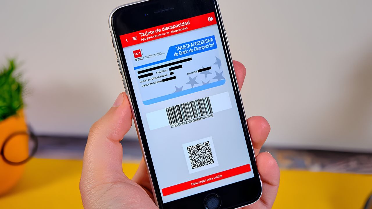 Tarjeta de discapacidad en el teléfono móvil en la Comunidad de Madrid