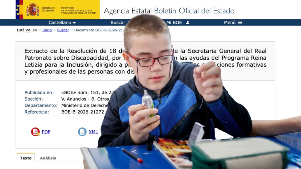 El BOE publica ayudas de hasta 10.000 euros para estudiantes con discapacidad