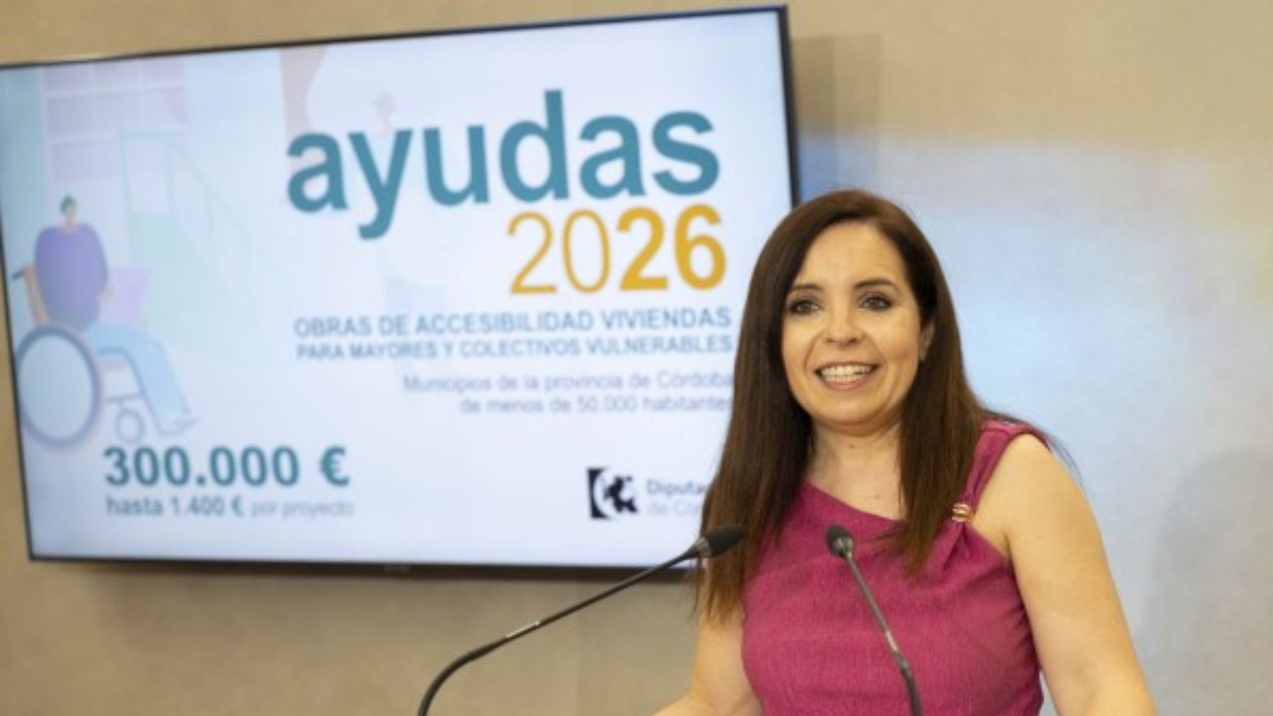 La Diputación de Córdoba destinará 300.000 euros a adaptar las viviendas de mayores, dependientes y personas con discapacidad de la provincia