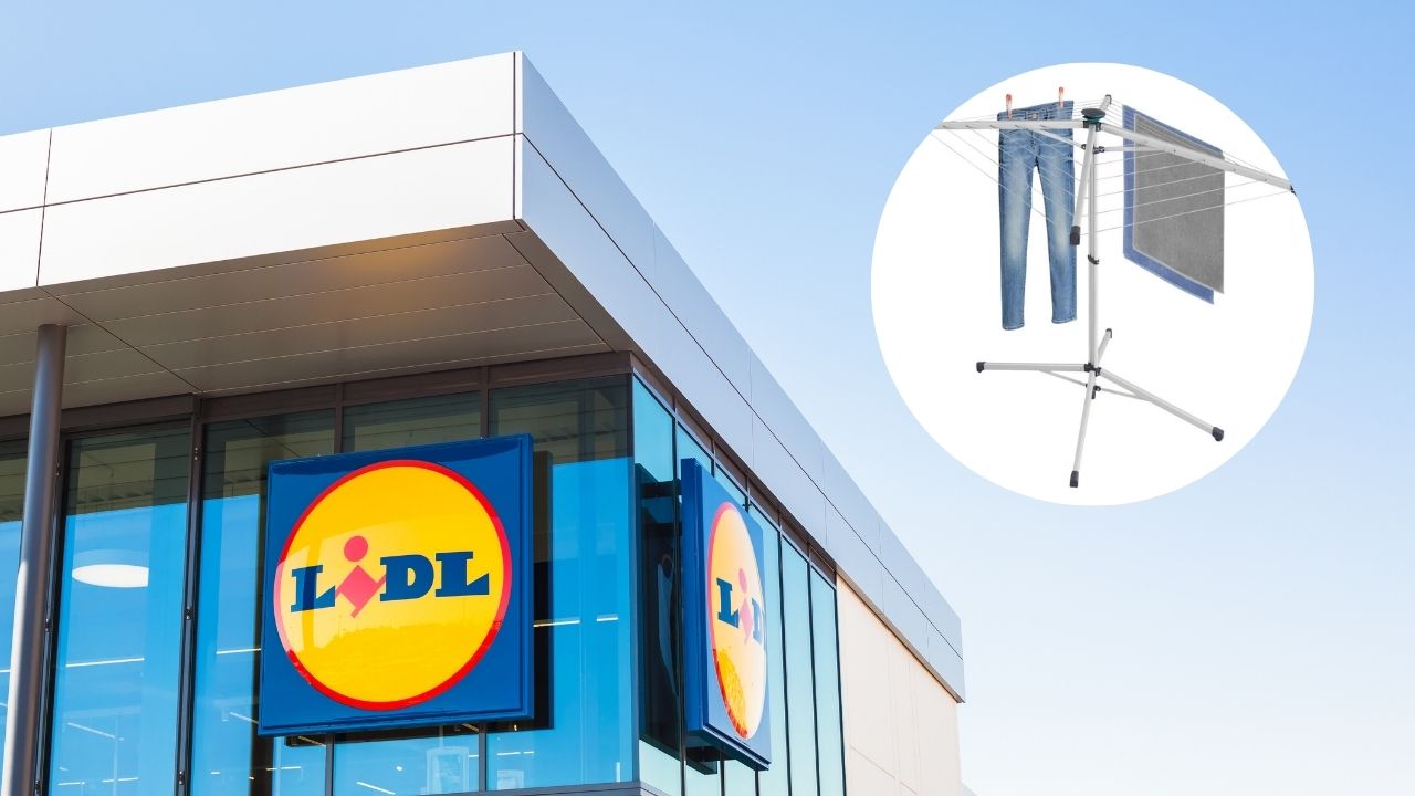 El tendedero portátil que se monta con una sola mano triunfa en Lidl y es ideal para viviendas pequeñas, viajes y caravanas