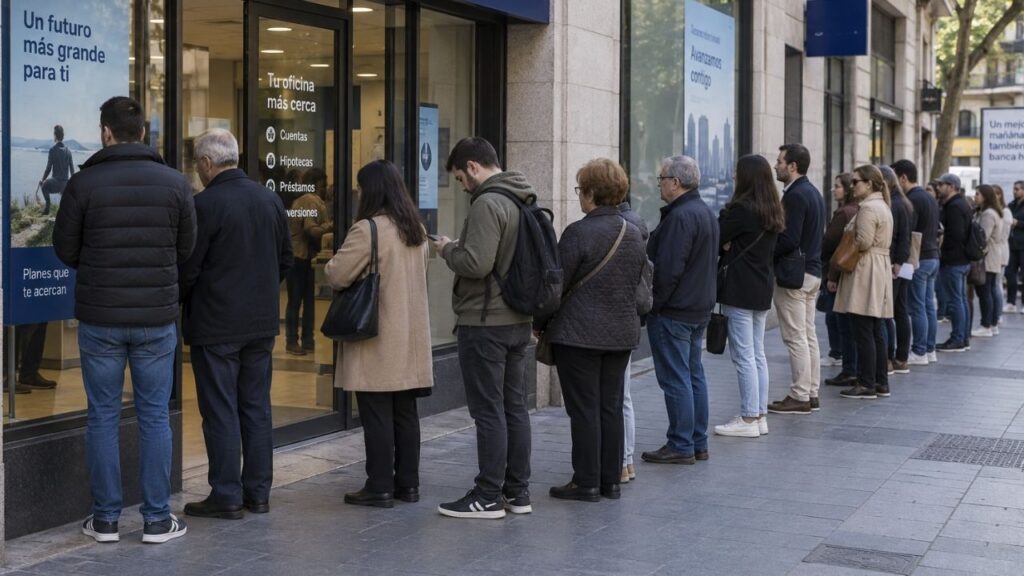 Colas kilométricas en los bancos para cobrar el subsidio del SEPE el 10 de septiembre y habrá más beneficiarios por el aumento del paro