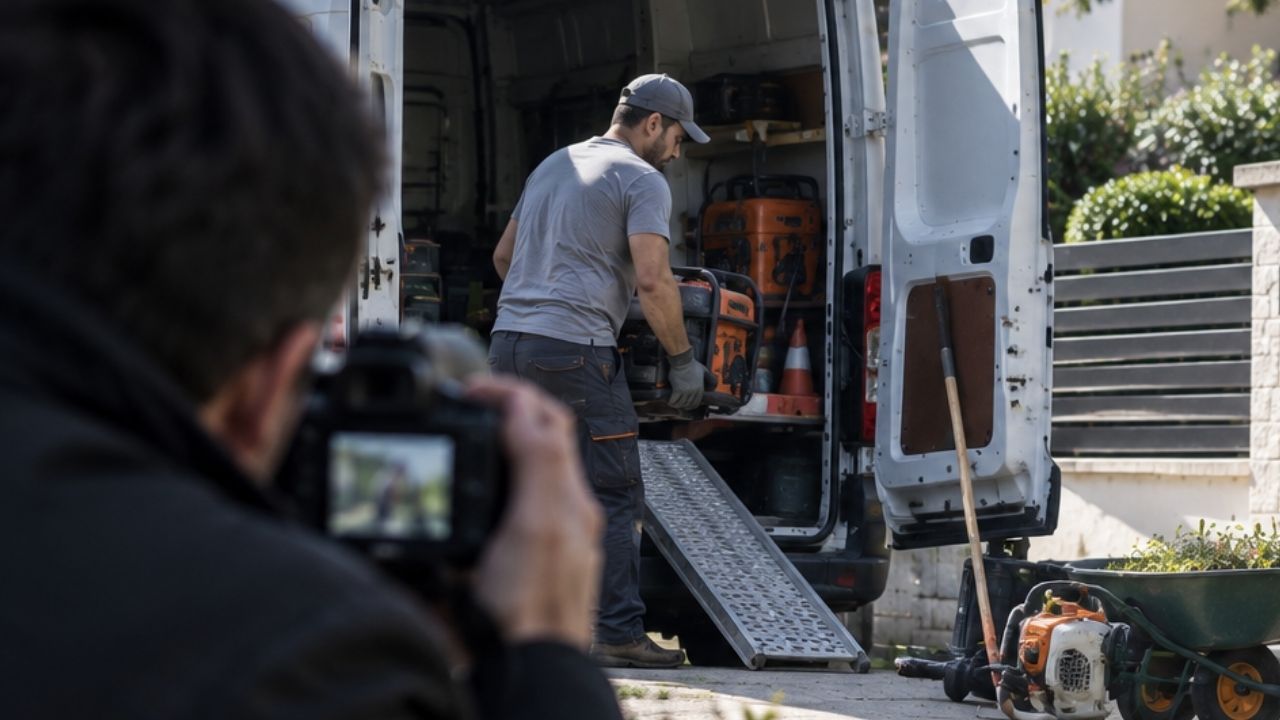 Detectivo espiando a trabajador