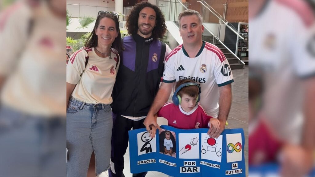 La familia de un niño autista conoce a Marc Cucurella: «Gracias por la visibilidad que das al autismo»