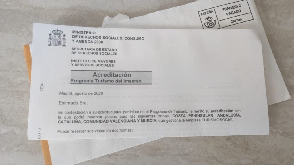 El IMSERSO confirma el importe que deben abonar los usuarios para reservar en firme los viajes de la temporada 2026-2027