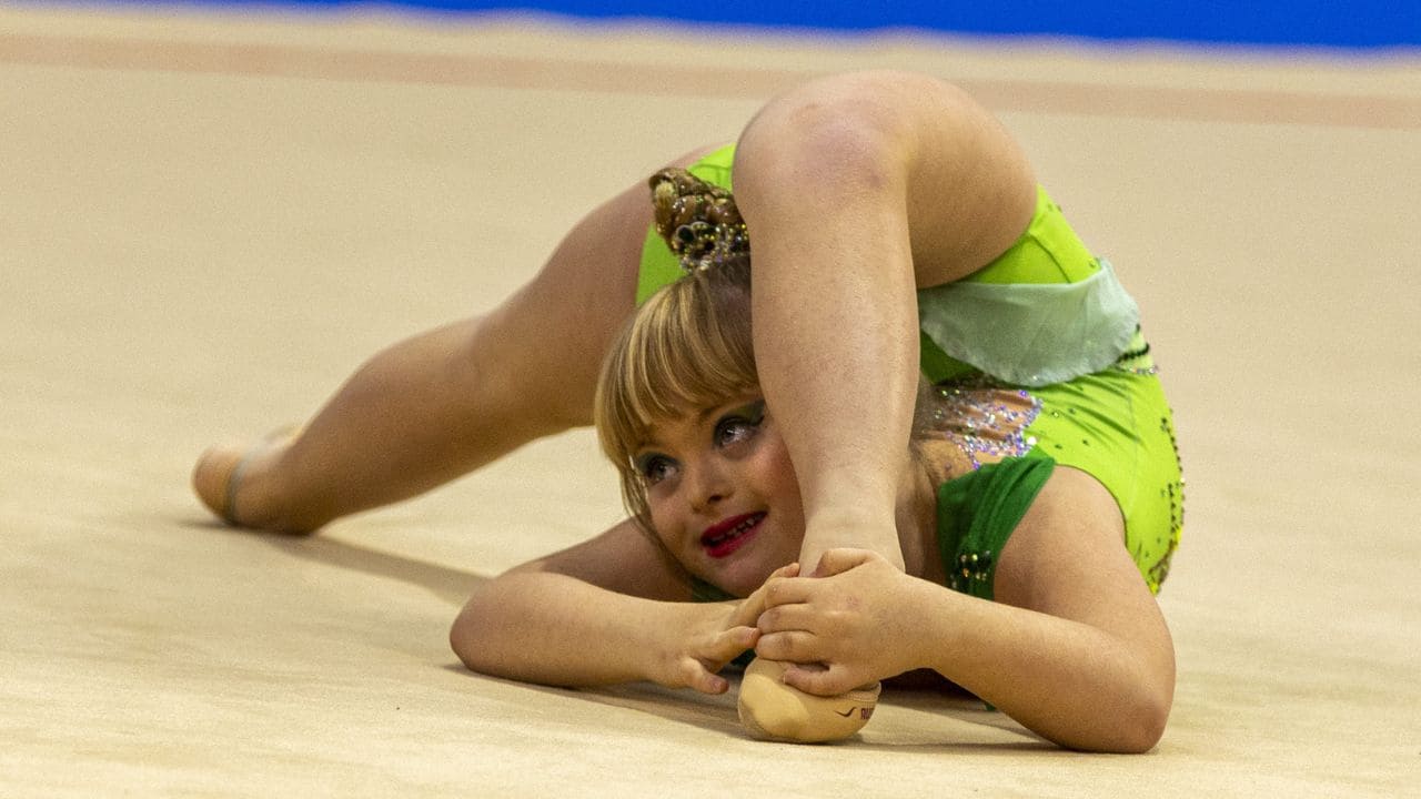 Aira Hernández, gimnasta de 10 años con síndrome de Down