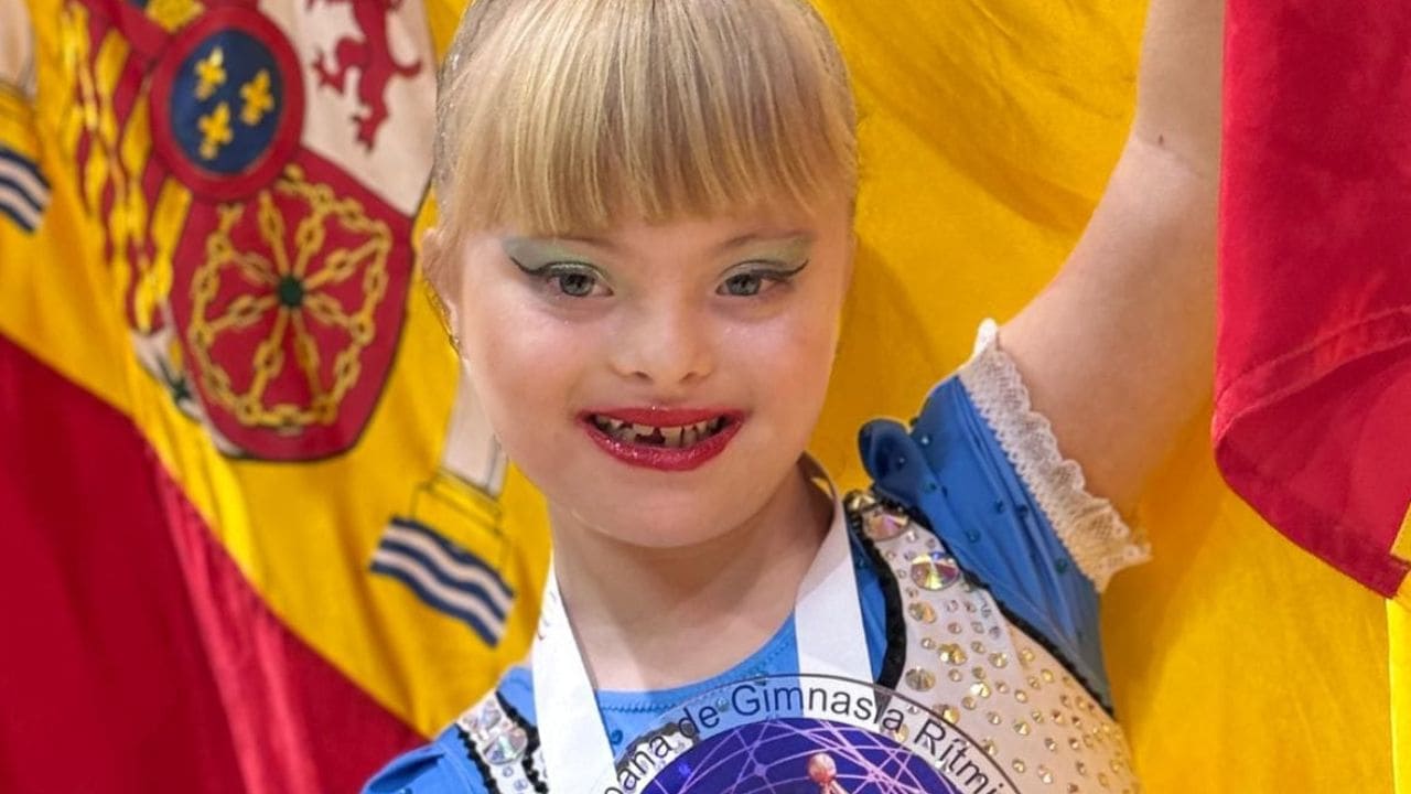 Aira Hernández, gimnasta de 10 años con síndrome de Down