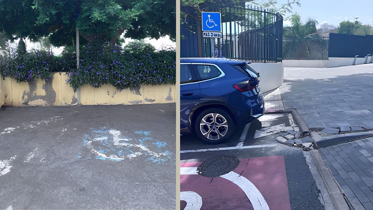 Vecinos denuncian la falta de mantenimiento y deterioro de las plazas PMR
