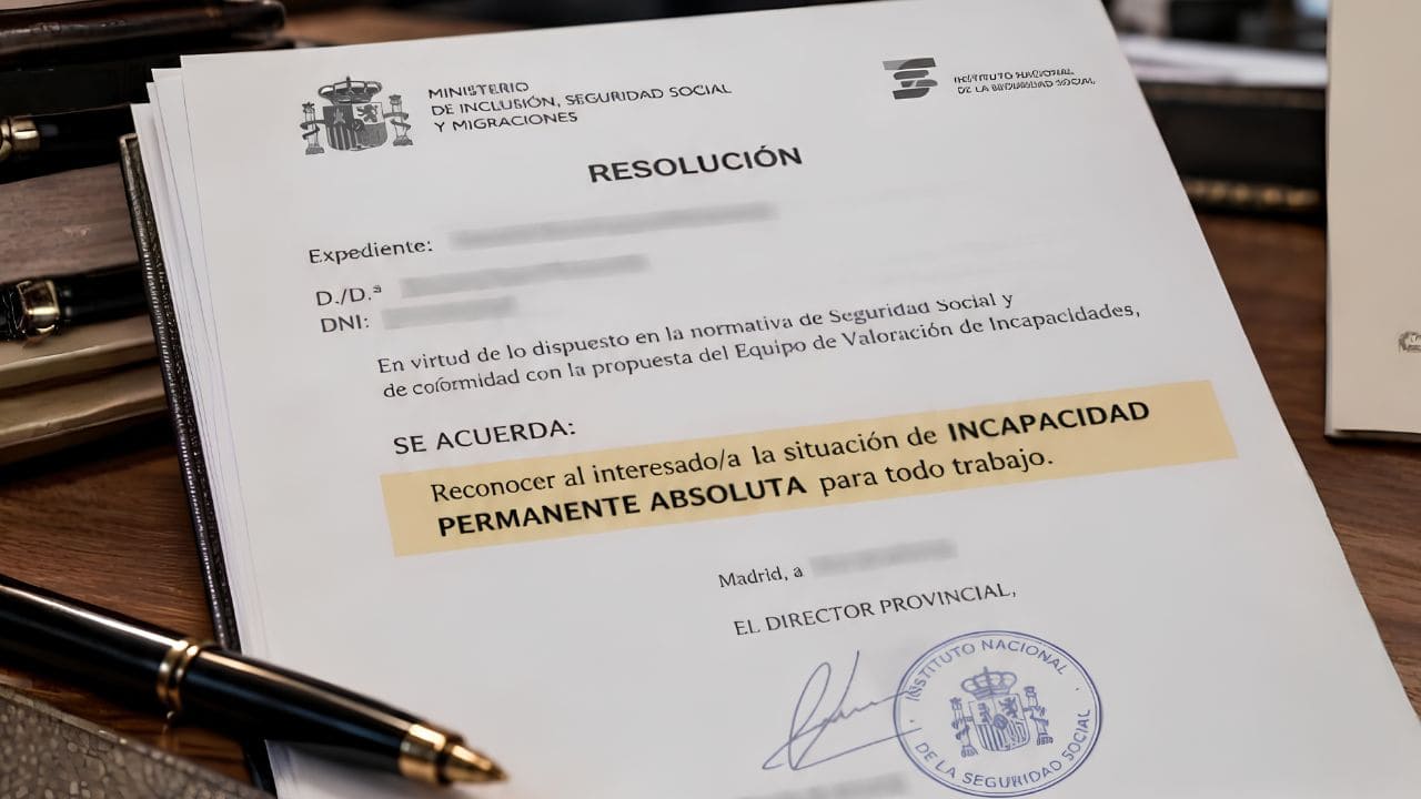 Trabajador logra recuperar la incapacidad permanente absoluta
