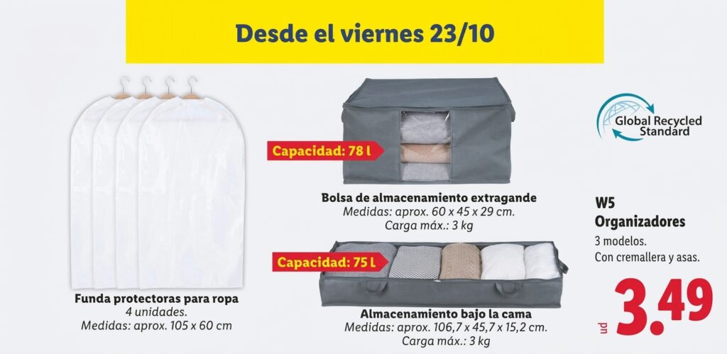Bolsas y fundas de Lidl para guardar la ropa en el cambio de armario